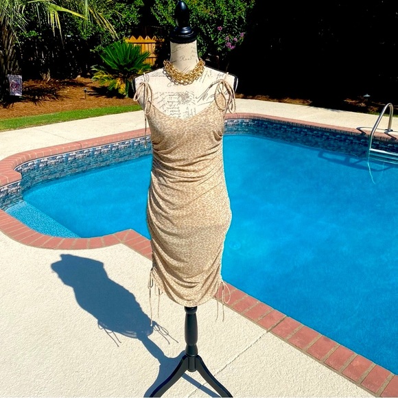 Other - Kendall & Kylie nude leopard mesh coverup dress